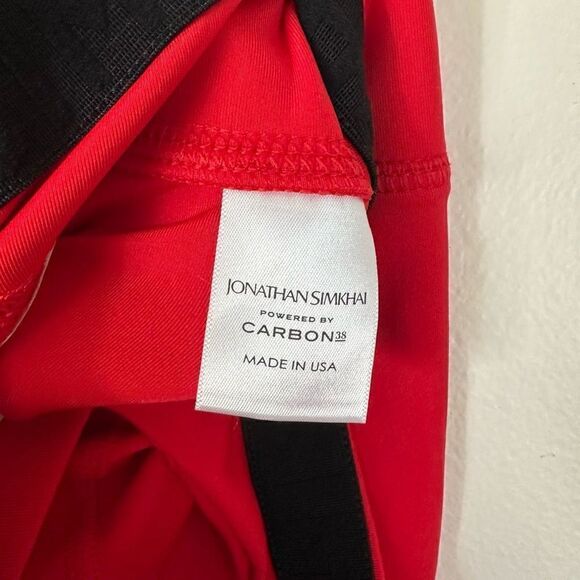 Jonathan Simkhai X Carbon38 Red Renee Legging Lace-up With Black Contrasting Und - Picture 9 of 13